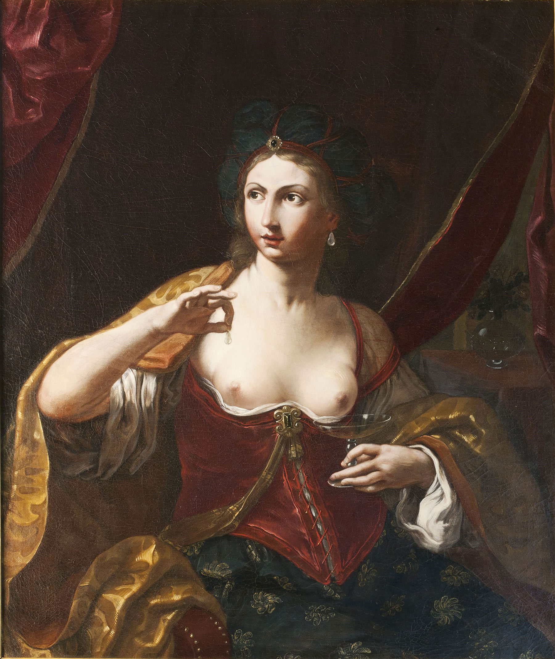 Elisabetta Sirani, Cleopatra (1664 circa; olio su tela, 110 x 91 cm; Collezione Privata)
