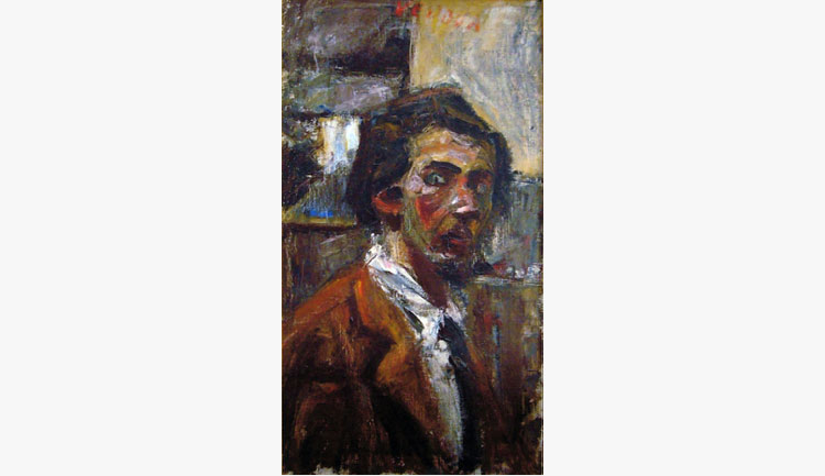 Emilio Vedova, Autoritratto (1938-1939; olio su tela, 70 x 40 cm; Venezia, Fondazione Emilio e Annabianca Vedova)
