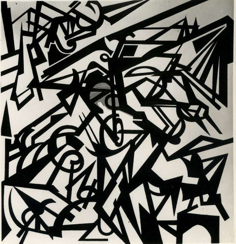 Emilio Vedova, Campo di concentramento (1950; olio su tela, 124 x 128 cm; Brescia, Collezione Cavellini)
