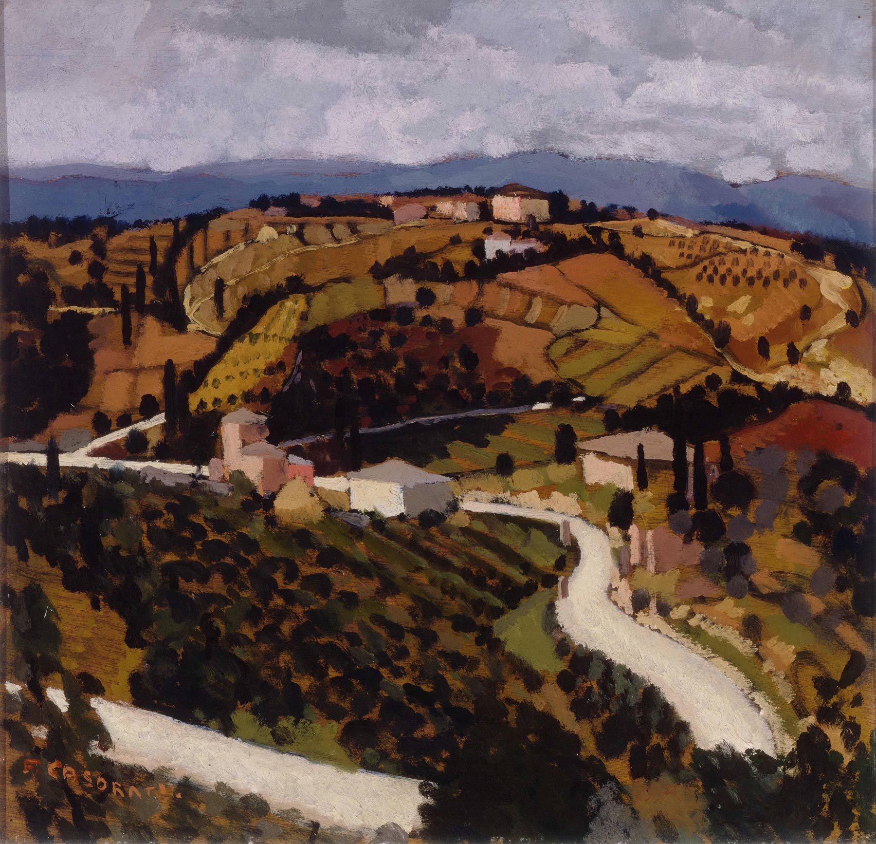 Felice Casorati, Paesaggio toscano (1929; olio su legno; Torino, GAM – Galleria Civica d’Arte Moderna e Contemporanea)
 Felice Casorati, Paesaggio toscano (1929; olio su legno; Torino, GAM – Galleria Civica d’Arte Moderna e Contemporanea)