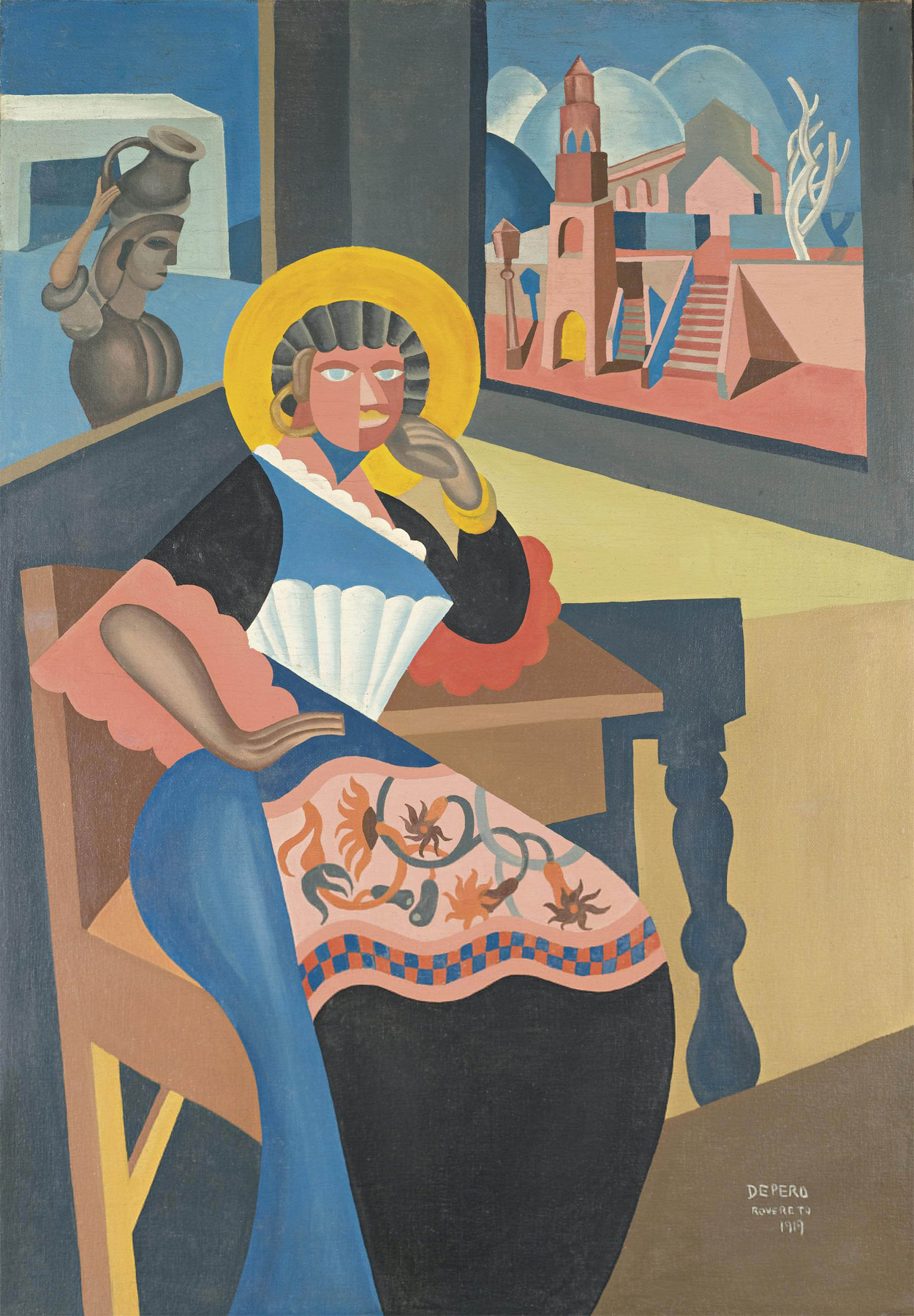 Fortunato Depero, La Ciociara (1919; olio su tela, 100 x 70 cm; Collezione privata)
