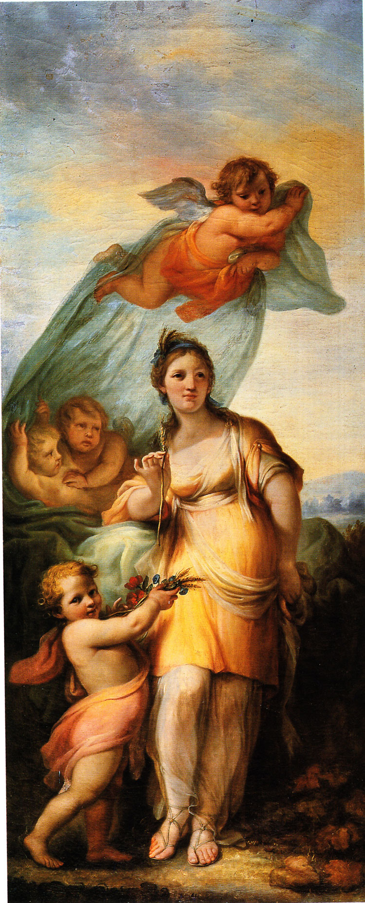 Francesco Corneliani, Estate (olio su tela, 250x100 cm; Carrara, Accademia di Belle Arti)
