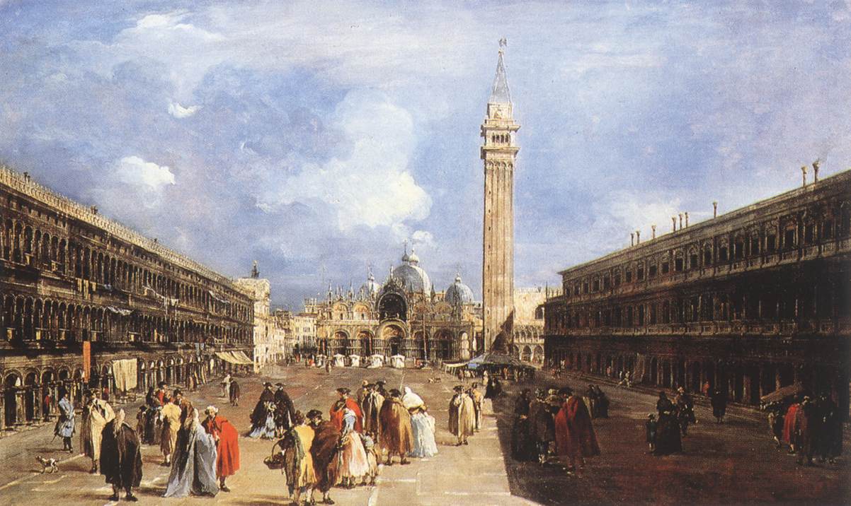 Francesco Guardi, Il Canal Grande verso il Ponte di Rialto (1765 circa; olio su tela, 56 x 75 cm; Milano, Pinacoteca di Brera)
