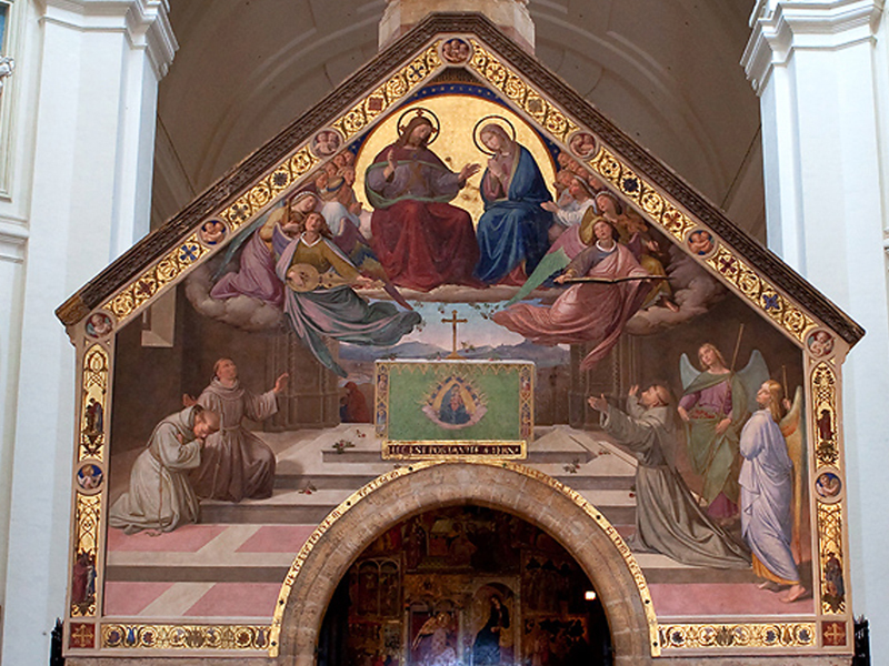 Friedrich Overbeck, The Forgiveness of Assisi (1829; fresco; Santa Maria degli Angeli, Basilica of Santa Maria degli Angeli)