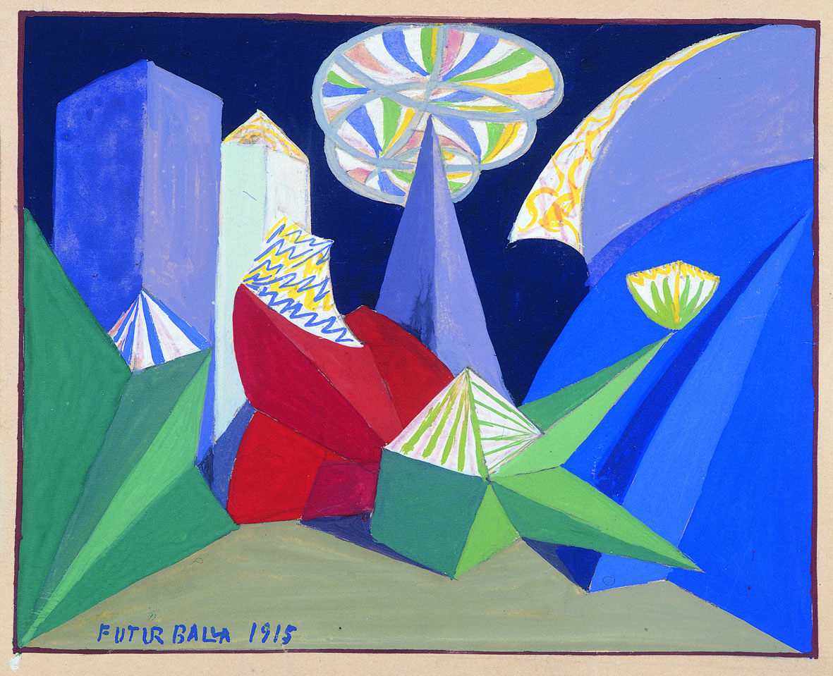 Giacomo Balla, Bozzetto per il balletto di sole luci “Feu d’Artifice” (1917; Milano, Museo Teatrale alla Scala)
 Giacomo Balla, Bozzetto per il balletto di sole luci “Feu d’Artifice” (1917; Milano, Museo Teatrale alla Scala)