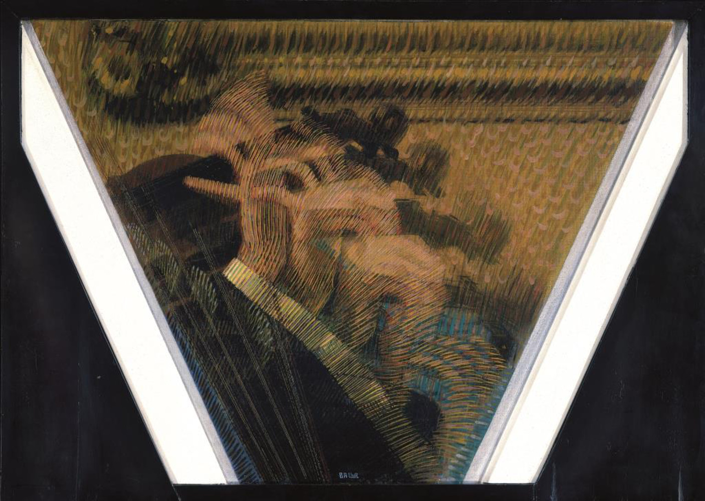 Giacomo Balla, La mano del violinista (1912; olio su tela, 56 x 78,3 cm; Londra, The Estorick Collection of Modern Italian Art)
