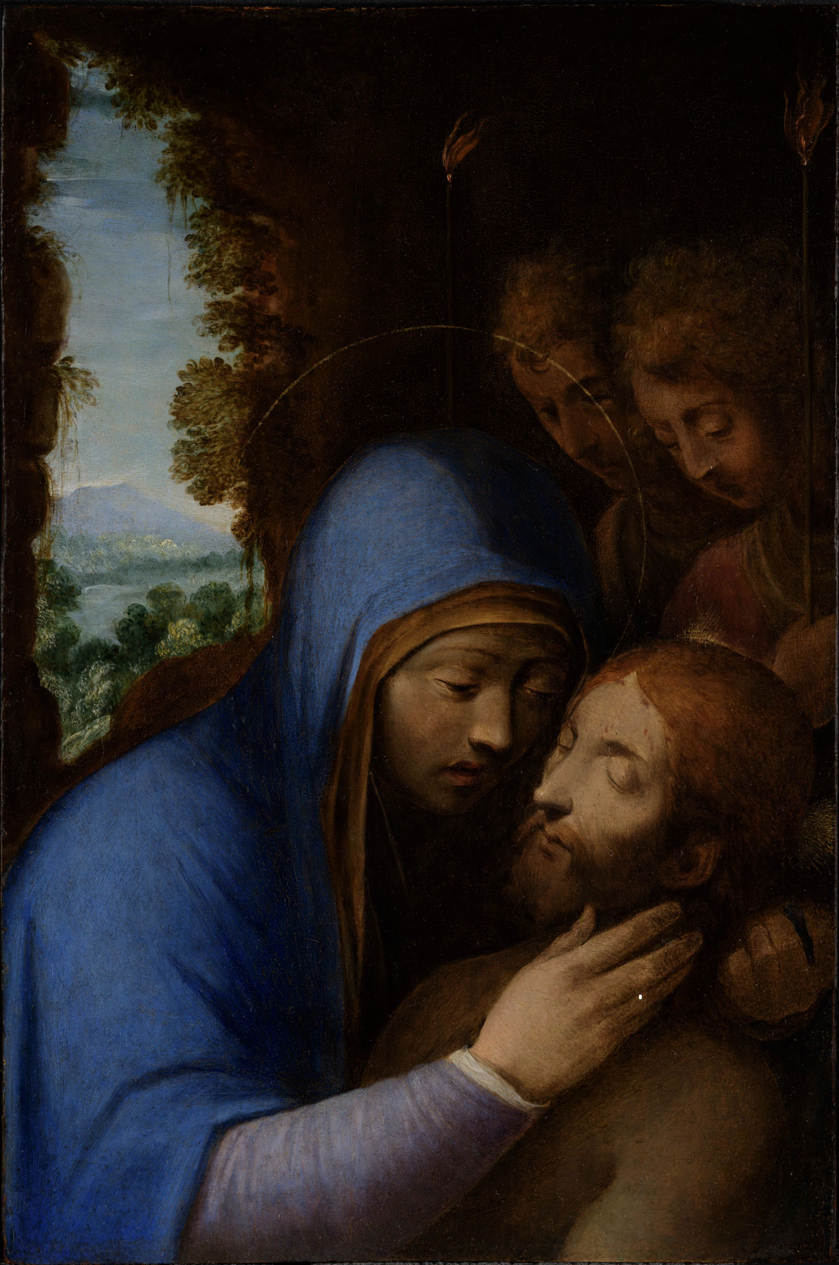 Giovanni De Vecchi, Pietà (1590 circa; olio su tavola di bosso, 48 x 32 cm; Milano, Museo Poldi Pezzoli, legato Federico Zeri 1998, inv. 4707)
