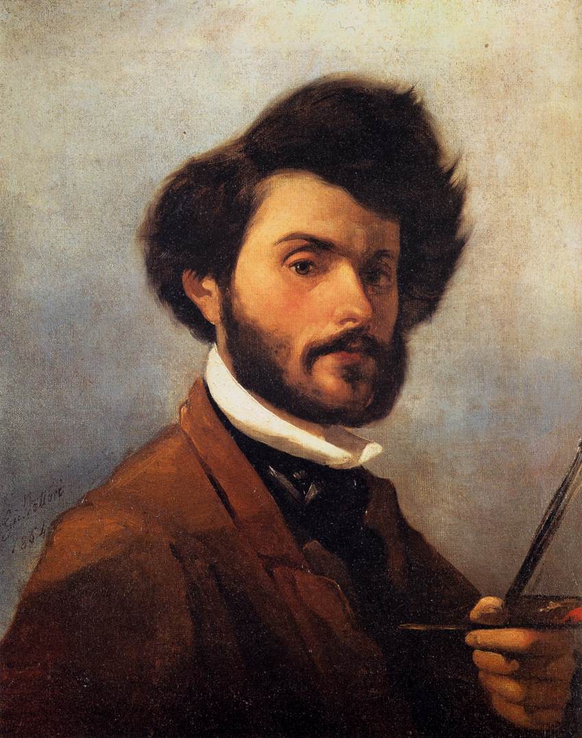 Giovanni Fattori, Autoritratto (1854; olio su tela, 59 x 47 cm; Firenze, Palazzo Pitti, Galleria d'Arte Moderna)
