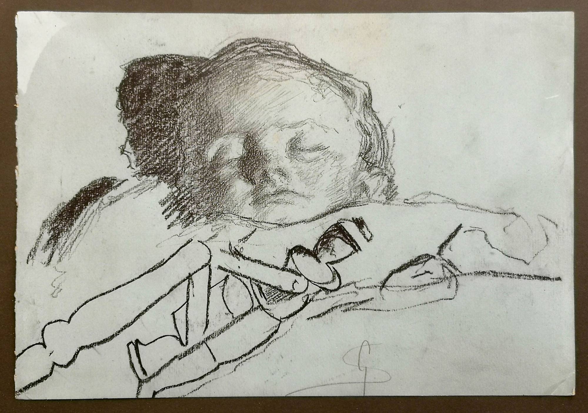 Giovanni Segantini, Gottardo dopo l'operazione (1885 circa; matita e carboncino su carta; Collezione privata)
