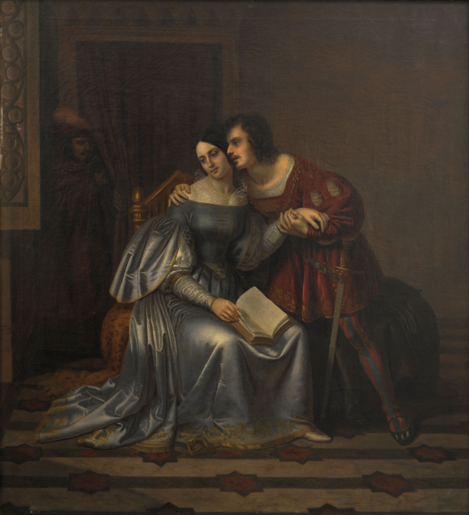 Giuseppe Frascheri, Paolo e Francesca sorpresi da Gianciotto (1836; olio su tela, 140 × 130 cm; Savona, Pinacoteca Civica - Museo d’Arte di Palazzo Gavotti). Foto: Fulvio Rosso, Calice Ligure
