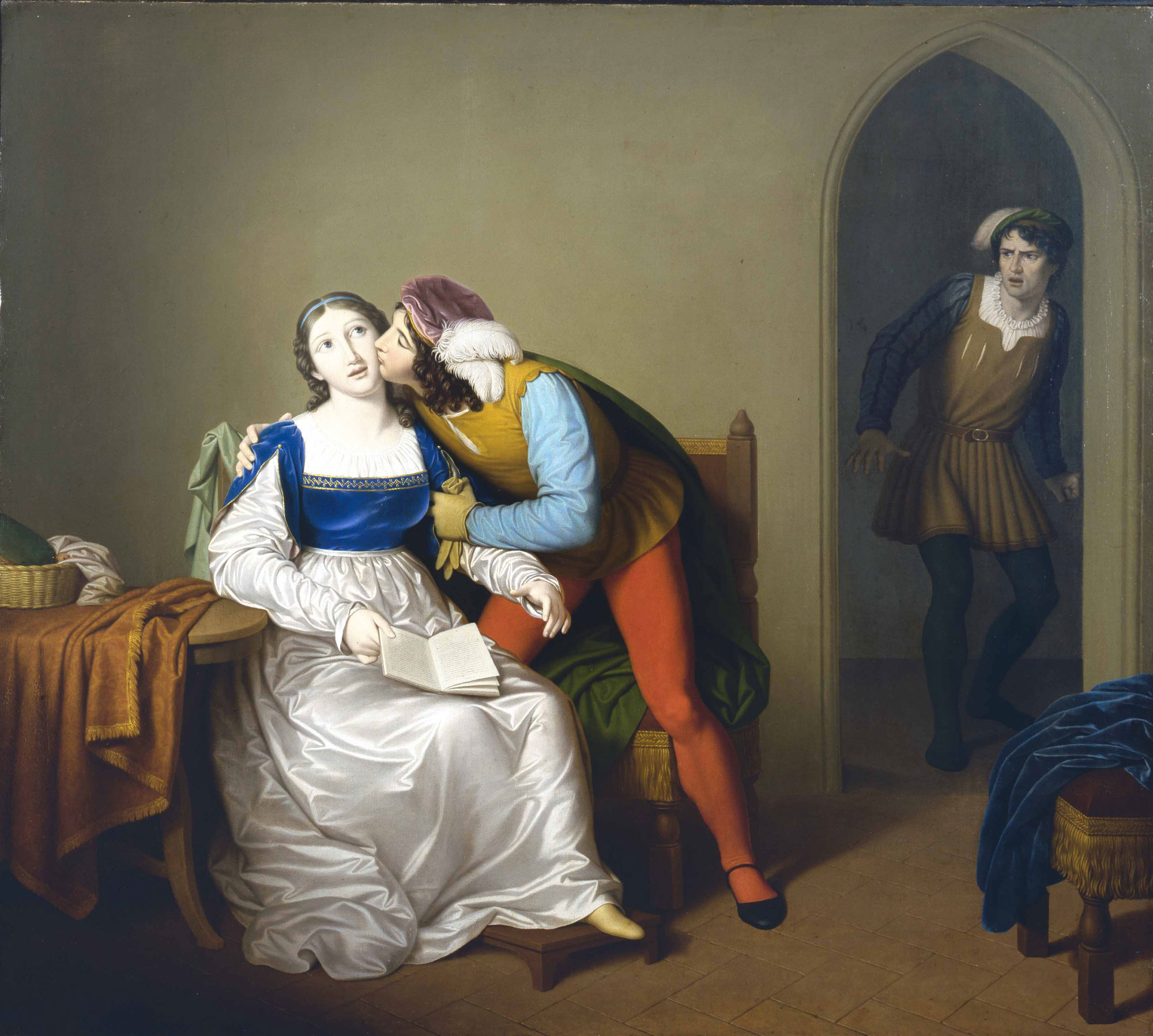 Giuseppe Luigi Poli, Il bacio di Paolo e Francesca (1827 circa; olio su tela, 106 × 119 cm; Bergamo, Accademia Carrara, inv. 58AC0074)
