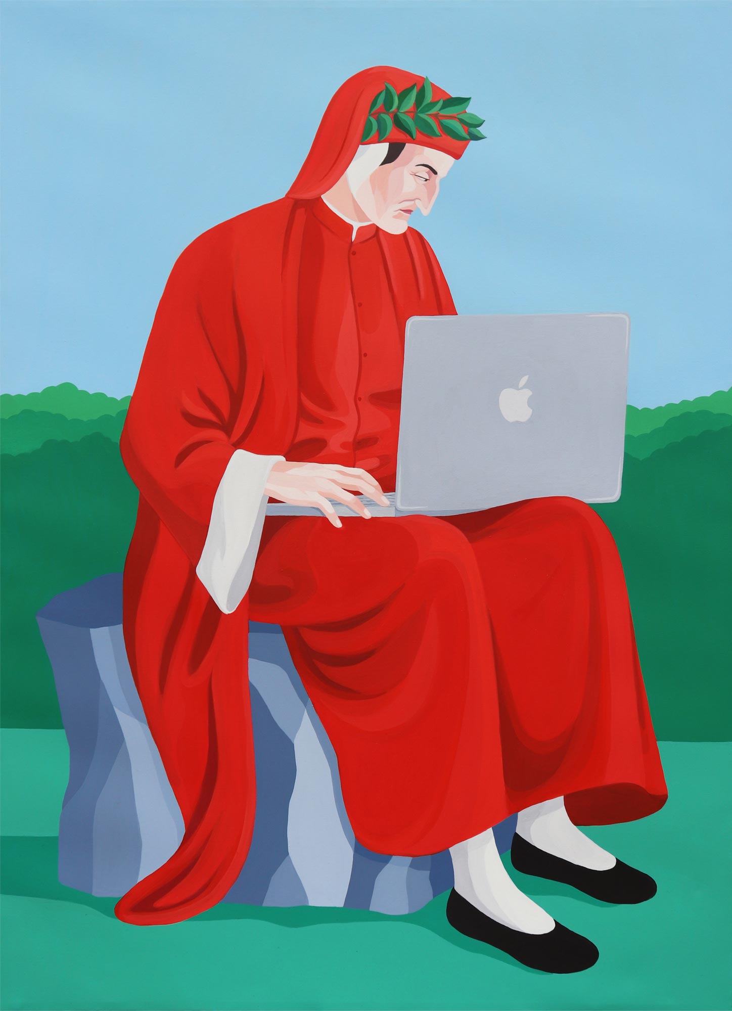 Giuseppe Veneziano, Dantealighieri@virgilio.it (2020; acrilico su tela, 130 x 110 cm)
