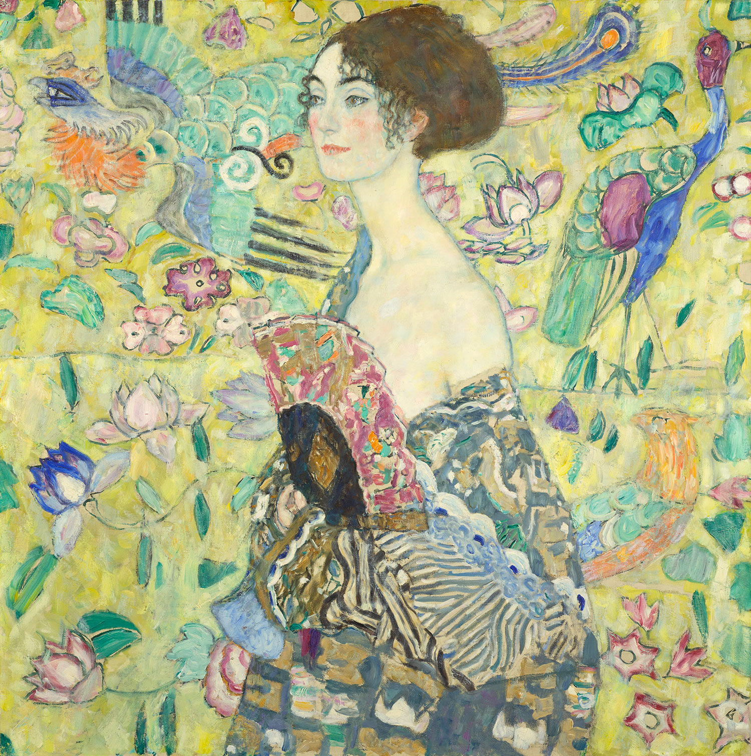 Gustav Klimt, Dama col ventaglio (1917-1918; olio su tela; Collezione privata). Foto di Markus Guschelbauer
 Gustav Klimt, Dama col ventaglio (1917-1918; olio su tela; Collezione privata). Foto di Markus Guschelbauer