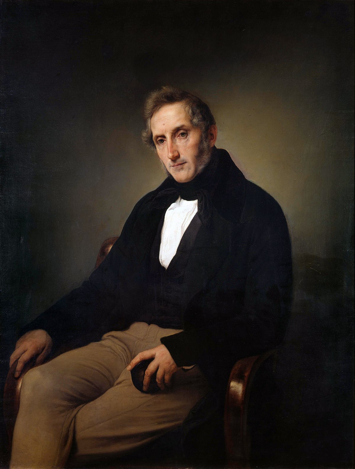 Francesco Hayez, Ritratto di Alessandro Manzoni (1841; olio su tela, 120 x 92,5 cm; Milano, Pinacoteca di Brera)
