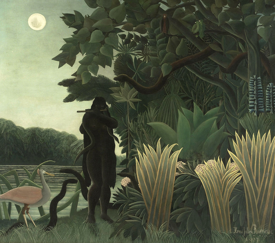 Henri Rousseau, Incantatrice di serpenti (1907; olio su tela, 169 x 189 cm; Parigi, Musée d'Orsay)

