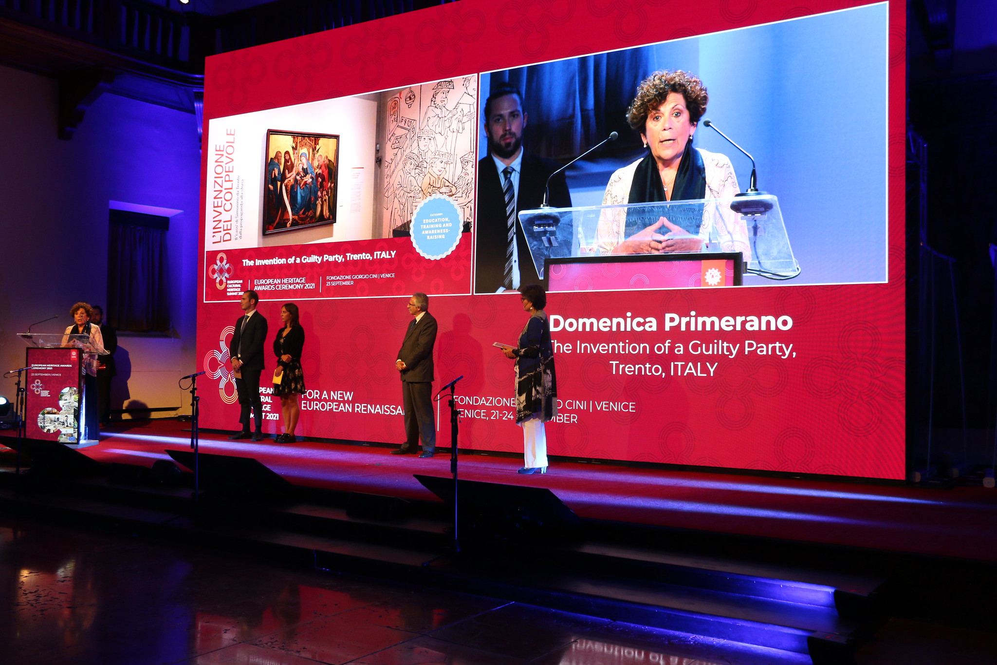 Domenica Primerano alla premiazione degli European Heritage Awards
