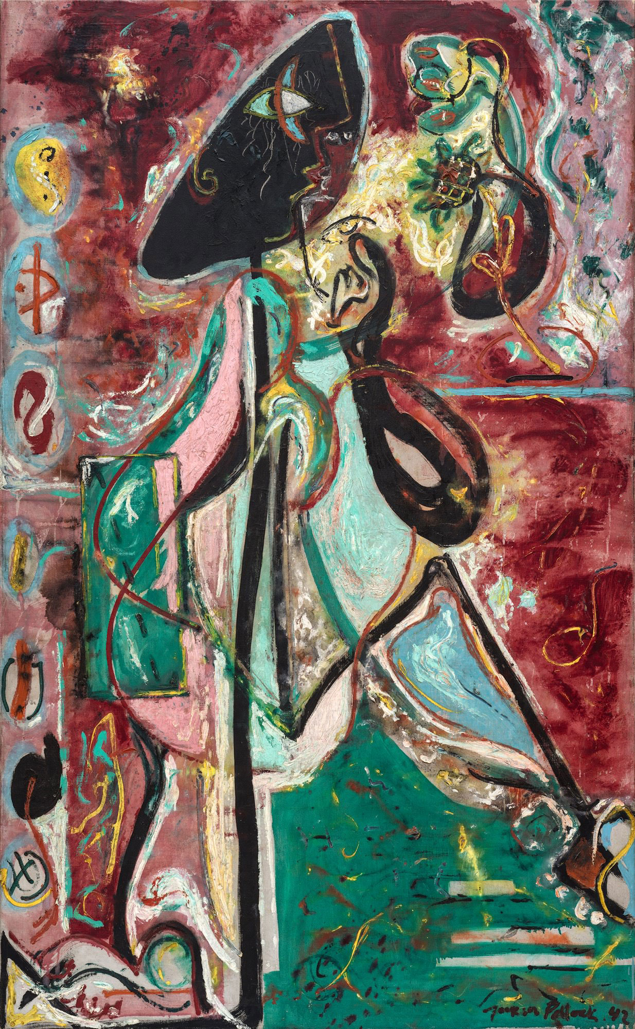 Jackson Pollock, The moon woman (1942; olio su tela, 175,2 x 109,3 cm; Venezia, The Peggy Guggenheim Collection)
