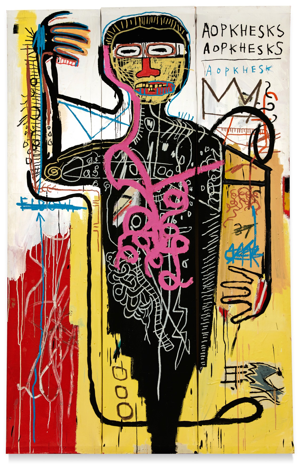 Jean-Michel Basquiat, Versus Medici (1982) Courtesy of Sotheby's
 Jean-Michel Basquiat, Versus Medici (1982) Courtesy of Sotheby's