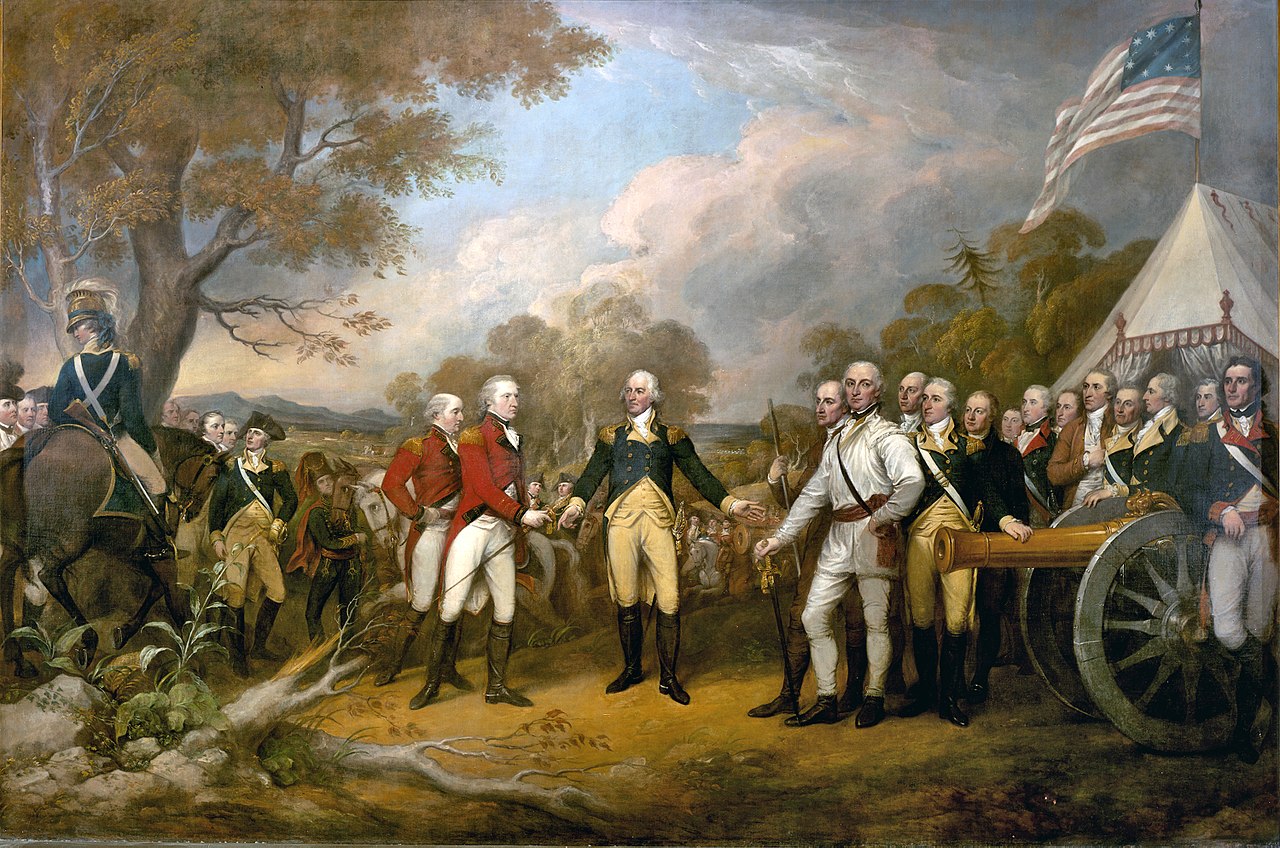 John Trumbull, Resa del generale Burgoyne (1817; olio su tela, 370 x 550 cm; Washington, Campidoglio)
 John Trumbull, Resa del generale Burgoyne (1817; olio su tela, 370 x 550 cm; Washington, Campidoglio)