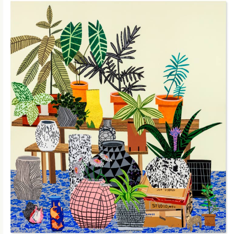 Jonas Wood, Two Tables with Floral Pattern (2013) Courtesy of Christie's
 Jonas Wood, Two Tables with Floral Pattern (2013) Courtesy of Christie's