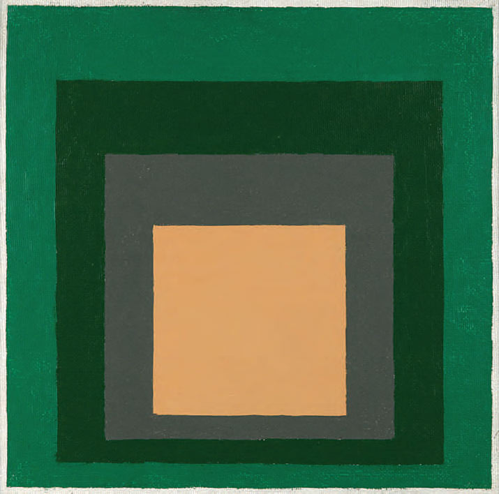 Josef Albers, Homage to the square (1958; olio su masonite, 41 x 41 cm; Lecce, Fondazione Biscozzi Rimbaud)
