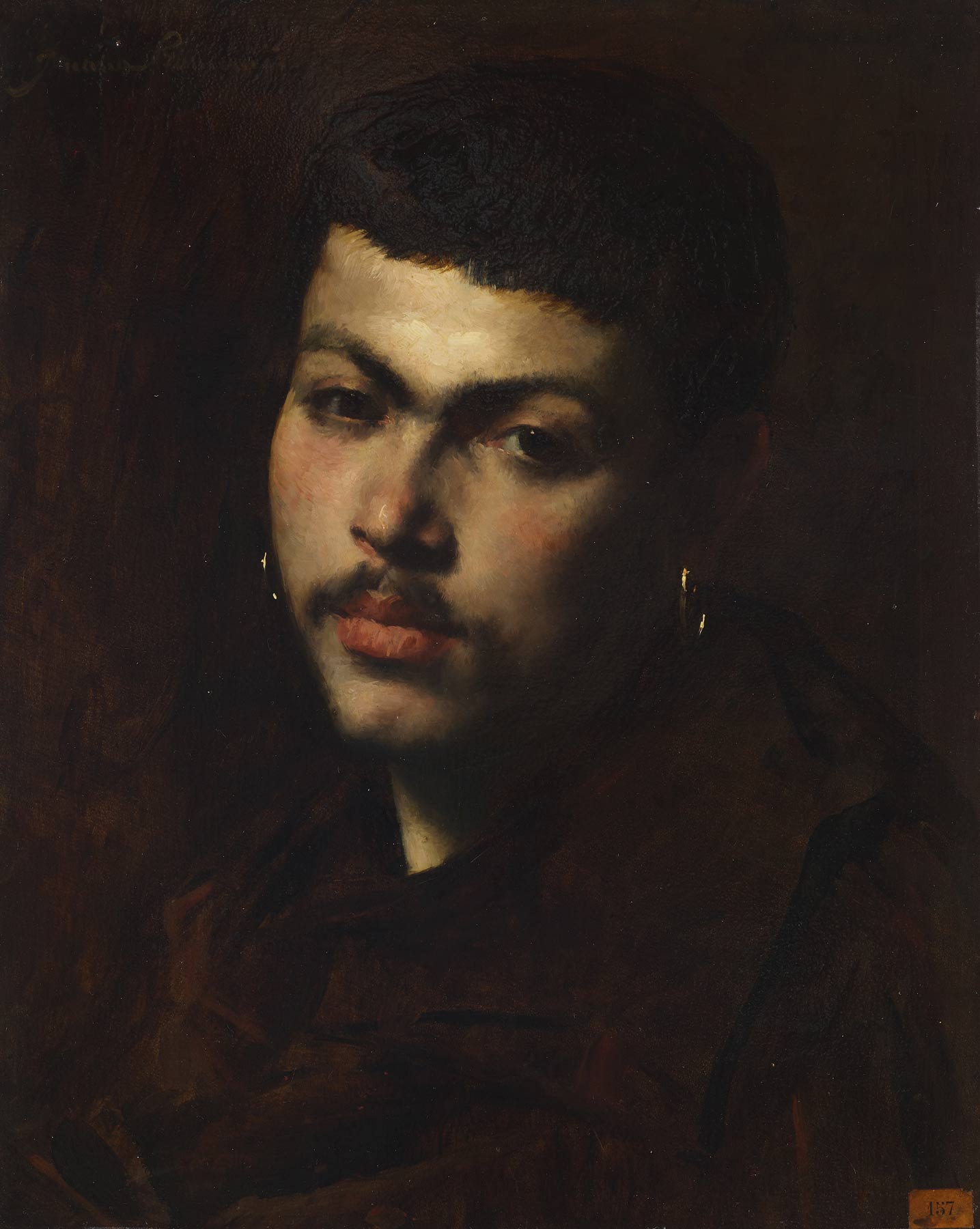 Juana Romani, Ragazzo con gli oreccini (s.d. [1890 circa]; olio su tavola; Courbevoie, Musée Roybet Fould, inv.2020.3). Foto di Franck Boucourt
