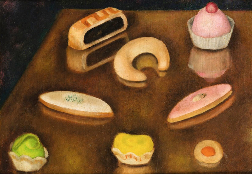 Leonor Fini, Pâtisseries (1929 circa; oli su tavola, 25,8 x 34,8 cm; Trieste, Collezione privata) © Marianna Accerboni
 Leonor Fini, Pâtisseries (1929 circa; oli su tavola, 25,8 x 34,8 cm; Trieste, Collezione privata) © Marianna Accerboni