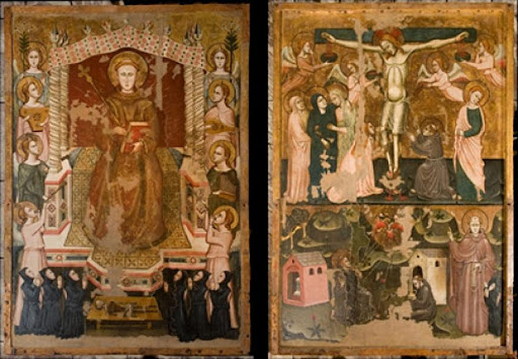 Master of St. Leonard, Processional Banner, Stigmata of St. Francis (1378; Assisi, Diocesan Museum and Crypt of San Rufino)