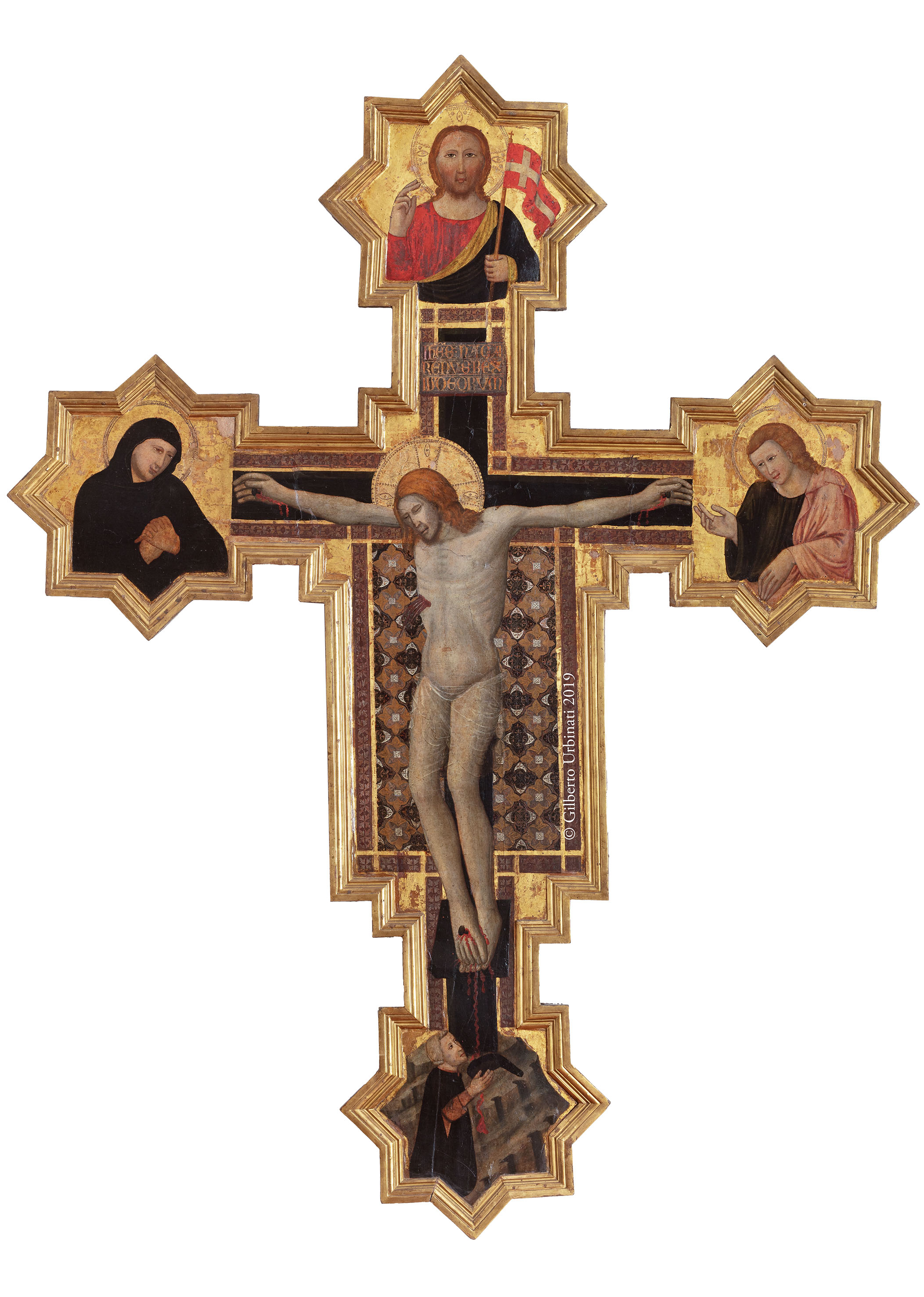 Maestro di Montefiore, Crocifisso Spina (1350-1370; tempera e oro su tavola, 179 x 139 cm; Rimini, Fondazione Cassa di Risparmio, in deposito presso i Musei Comunali)
