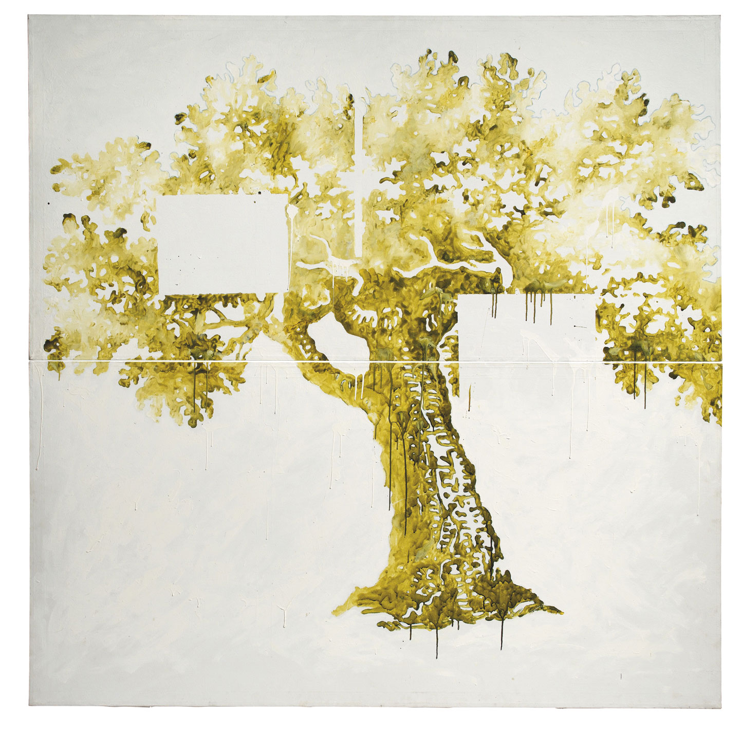 Mario Schifano, En plein air (metà degli anni Settanta del XX secolo; smalto su due tele, 200 x 200 cm; Rimini, PART)
 Mario Schifano, En plein air (metà degli anni Settanta del XX secolo; smalto su due tele, 200 x 200 cm; Rimini, PART)