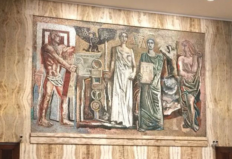 Mario Sironi, La Giustizia (1936-38, mosaico, 155 x 246 cm; Milano, Palazzo di Giustizia)
 Mario Sironi, La Giustizia (1936-38, mosaico, 155 x 246 cm; Milano, Palazzo di Giustizia)