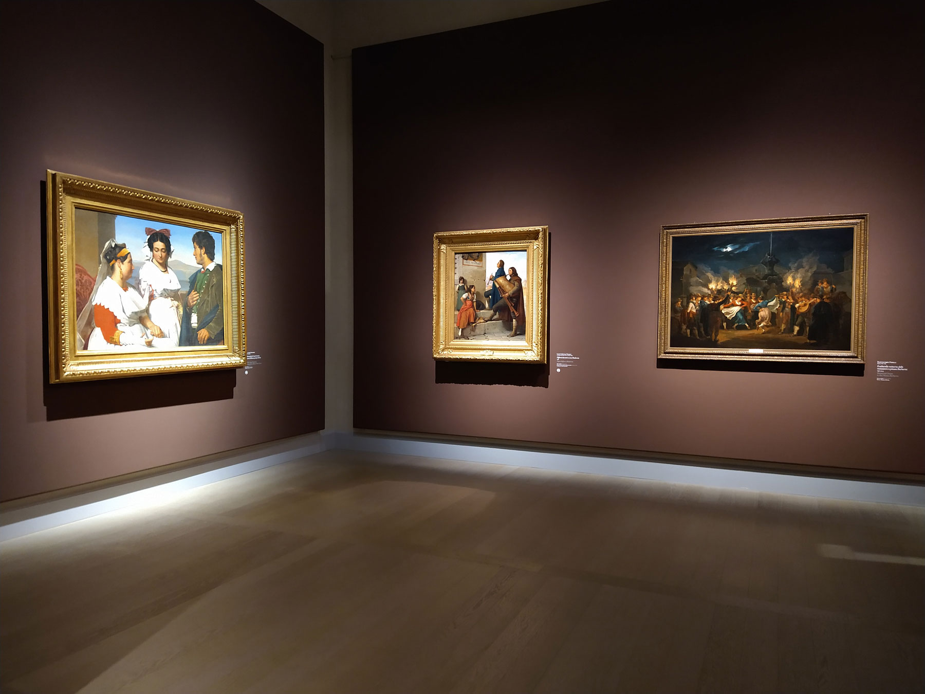 Sala della mostra Grand Tour. Sogno d’Italia da Venezia a Pompei
