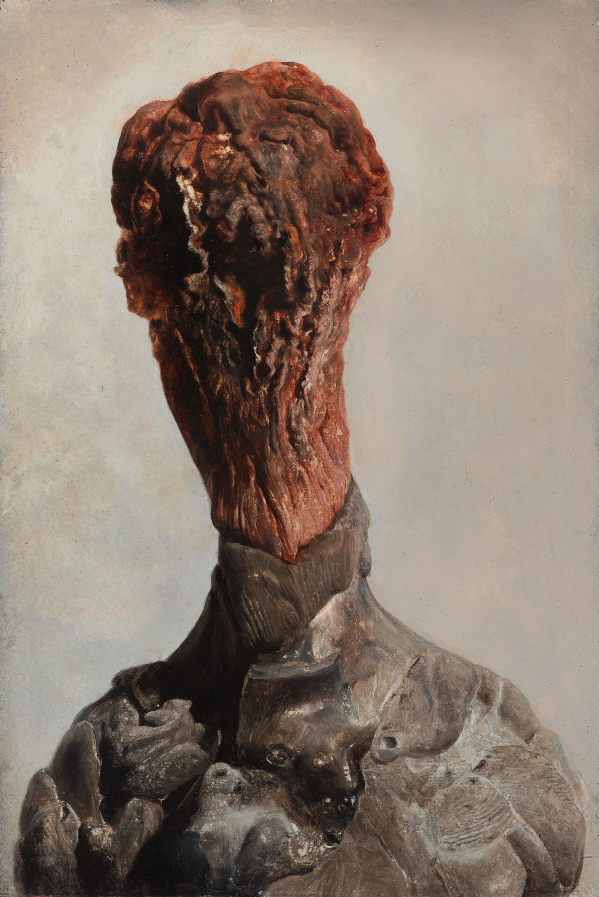 Nicola Samorì, Il miracolo della frutta marcia (2021; olio su alluminio, 31,5 x 21 cm)
