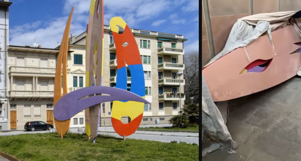 Viareggio, gallerista denuncia lo stato delle Oceaniche di Turcato, il sindaco la querela