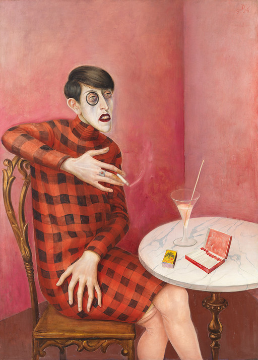 Otto Dix, Ritratto di Sylvia von Harden (1926; olio e tempera su tavola, 121 x 89 cm; Parigi, Centre Pompidou)
