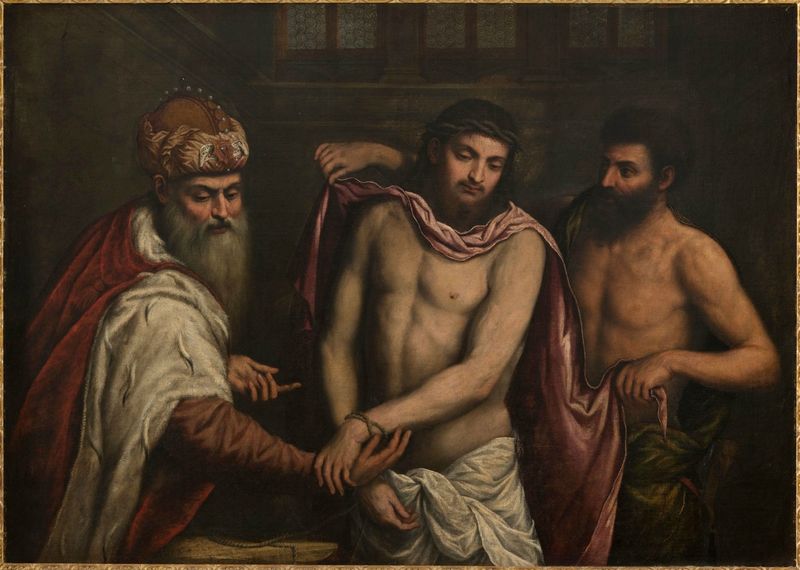 Paris Bordon, Ecce Homo (1559-1560; olio su tela; Montecarlo, Maison d'Art)
