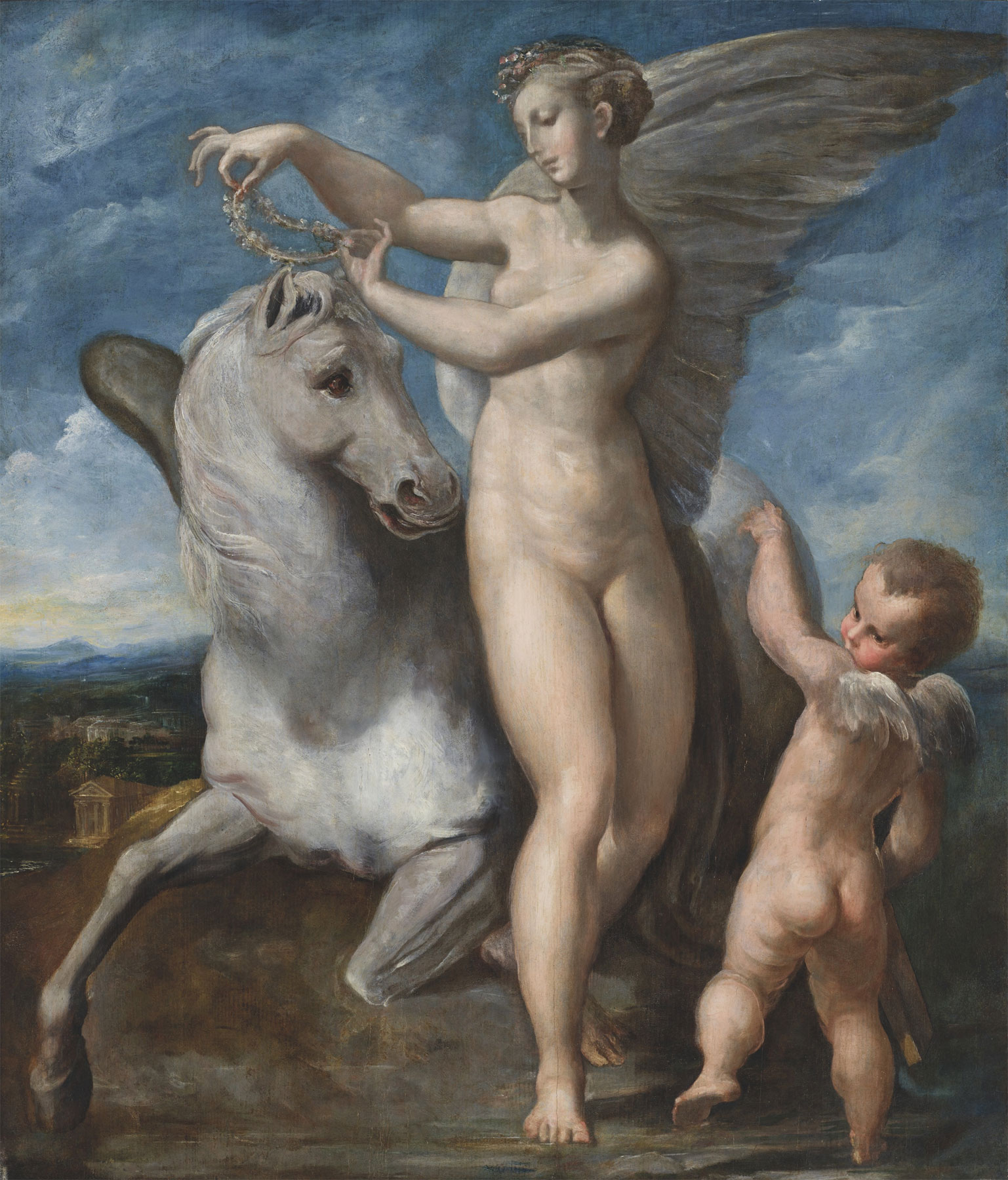 Parmigianino, Saturno e Filira (olio su tavola, 75,6 x 64,1 cm)
 Parmigianino, Saturno e Filira (olio su tavola, 75,6 x 64,1 cm)