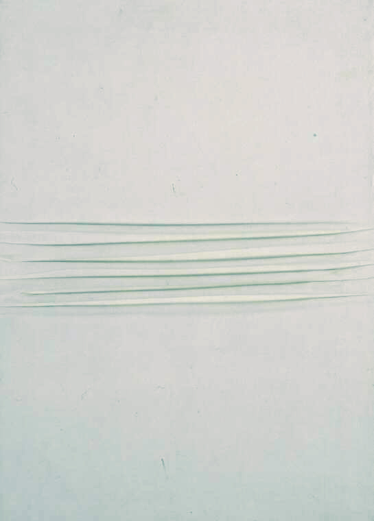 Piero Manzoni, Achrome (1958; caolino su tela, 50 x 30 cm; Genova, Museo d'Arte Contemporanea di Villa Croce)
