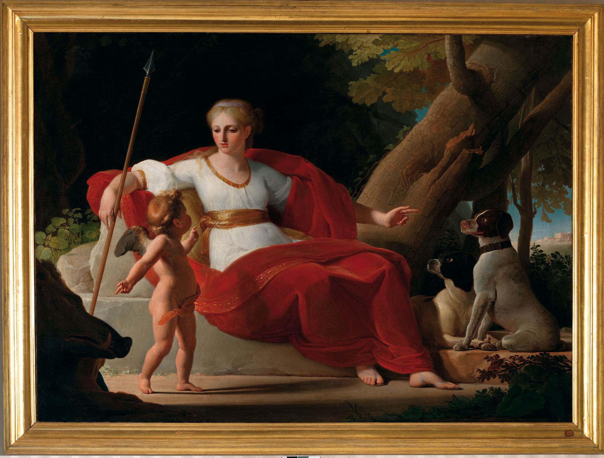 Pietro Pedroni, Atalanta (olio su tela, 150 x 200 cm; Siena, Palazzo del Governo)
