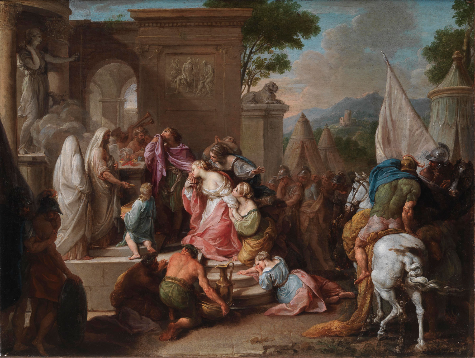 Pompeo Girolamo Batoni, Sacrificio di Ifigenia (olio su tela, 43,3 x 57,5 cm; Collezione privata)
