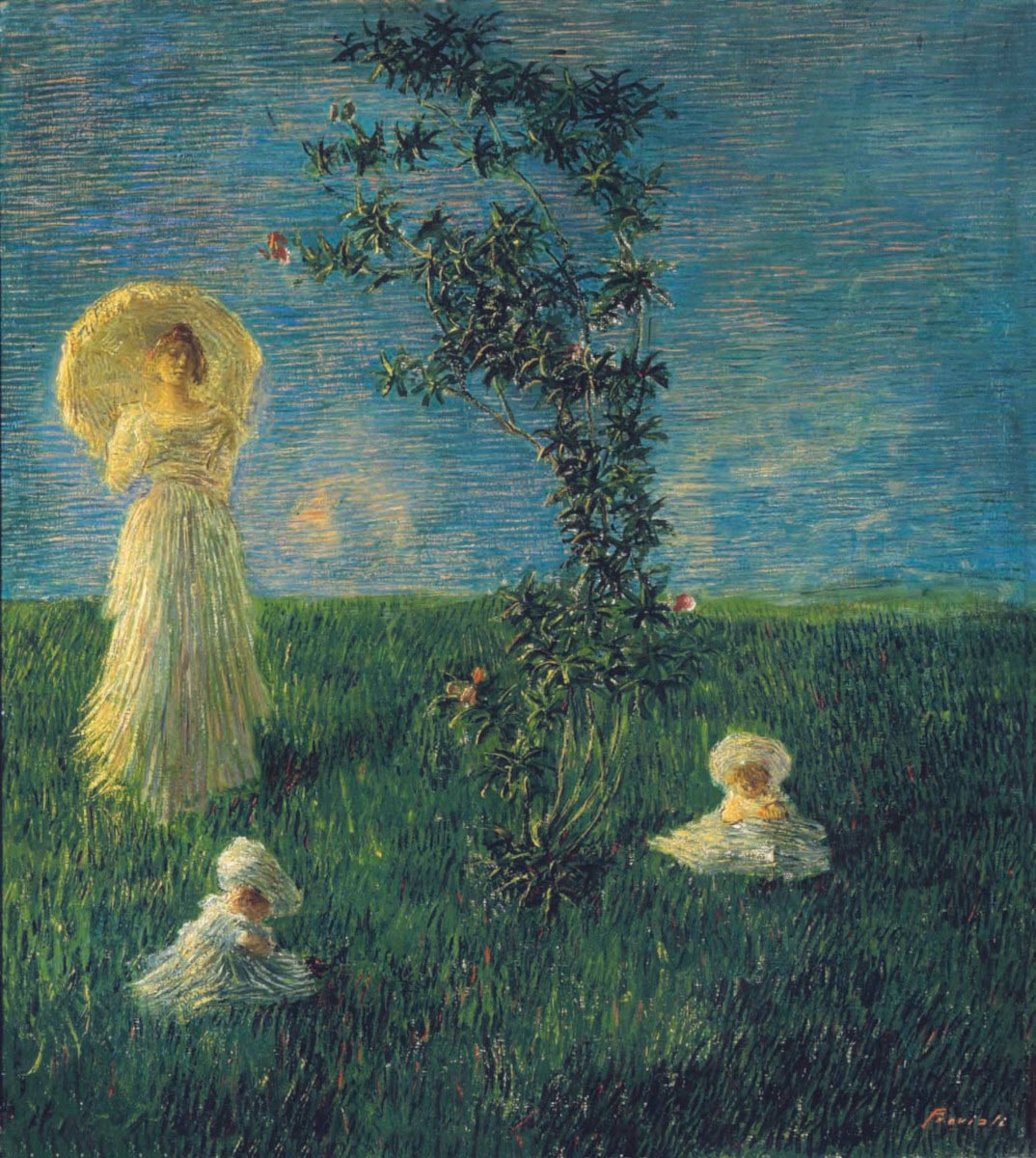 Gaetano Previati, Nel prato (Il mattino) (1889–1890; olio su tela; Firenze, Gallerie degli Uffizi, Galleria d'Arte moderna di Palazzo Pitti)
 Gaetano Previati, Nel prato (Il mattino) (1889–1890; olio su tela; Firenze, Gallerie degli Uffizi, Galleria d'Arte moderna di Palazzo Pitti)