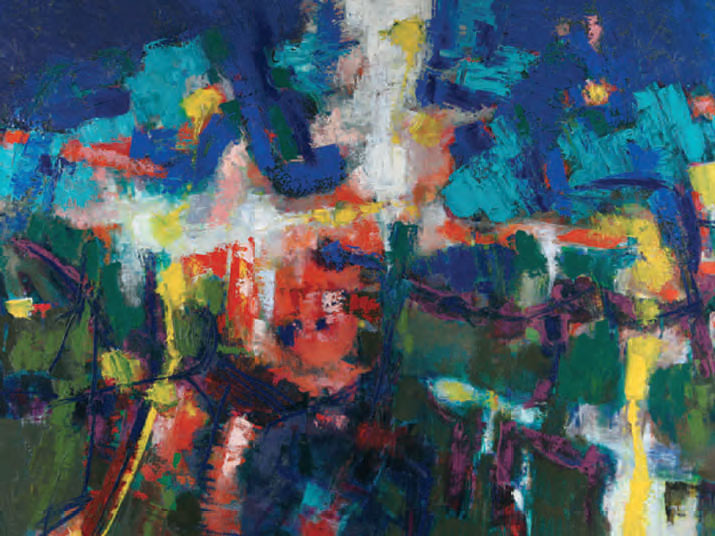 Renato Birolli, Incendio notturno (1956; olio su tela, 97 x 130 cm; Lecce, Fondazione Biscozzi Rimbaud)
