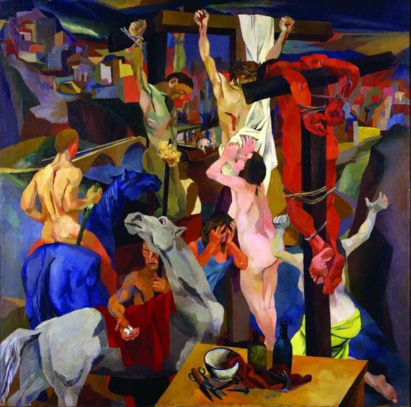 Renato Guttuso, Crocifissione (1941; olio su tela, 200 x 200 cm; Roma, Galleria Nazionale d'Arte Moderna e Contemporanea)
