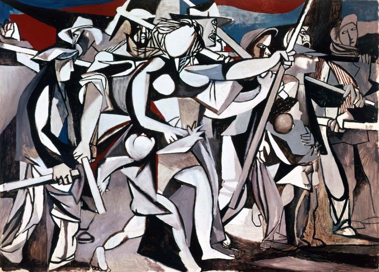 Renato Guttuso, Marsigliese contadina (1947; olio su carta intelata, 151 x 208,5 cm; Budapest, Museo di Belle Arti)
