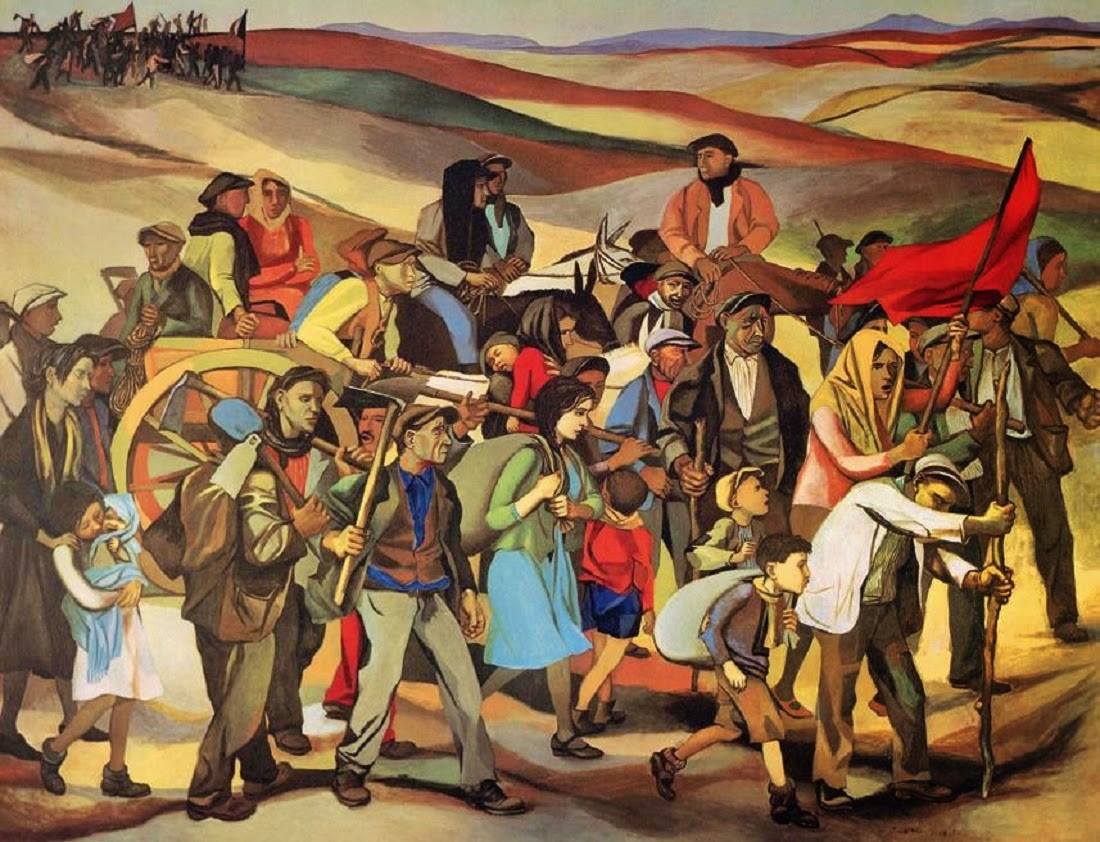 Renato Guttuso, Occupazione delle terre incolte in Sicilia (1949; olio su tavola; Dresda, Gemäldegalerie)
