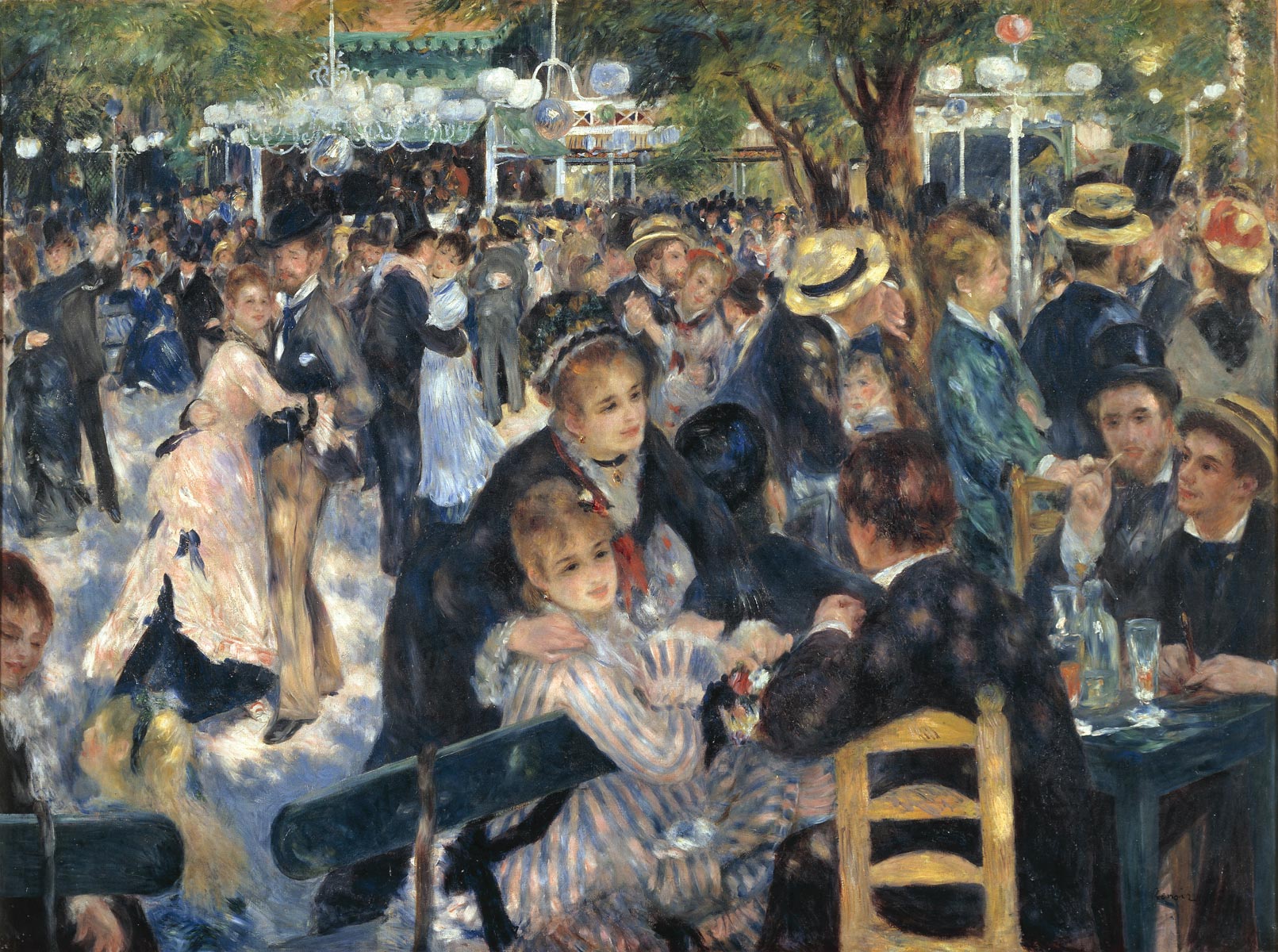 Pierre-Auguste Renoir, Bal au moulin de la Galette (1876, olio su tela, 131 x 175 cm; Parigi, Museo d'Orsay)
