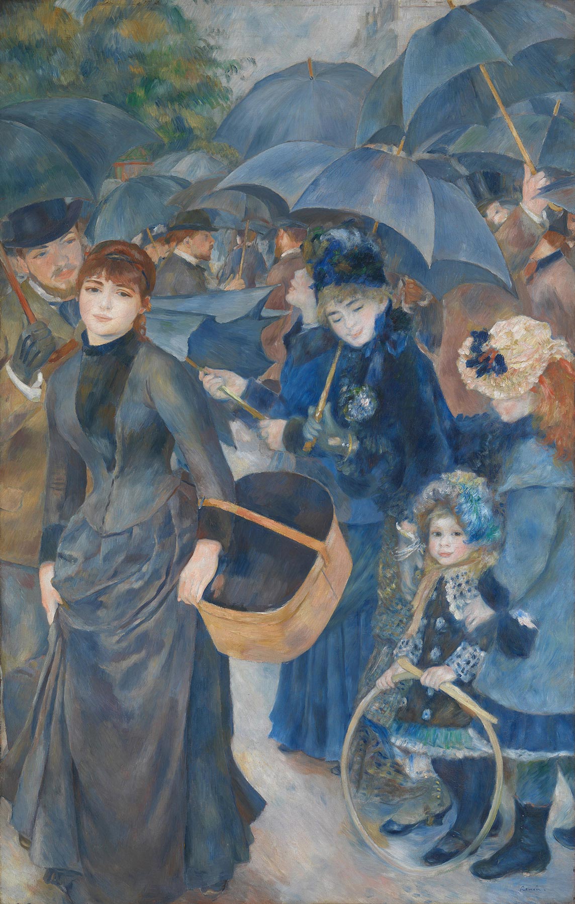 Pierre-Auguste Renoir, Gli ombrelli (1881-1886; olio su tela, 180 x 115 cm; Londra, National Gallery)
