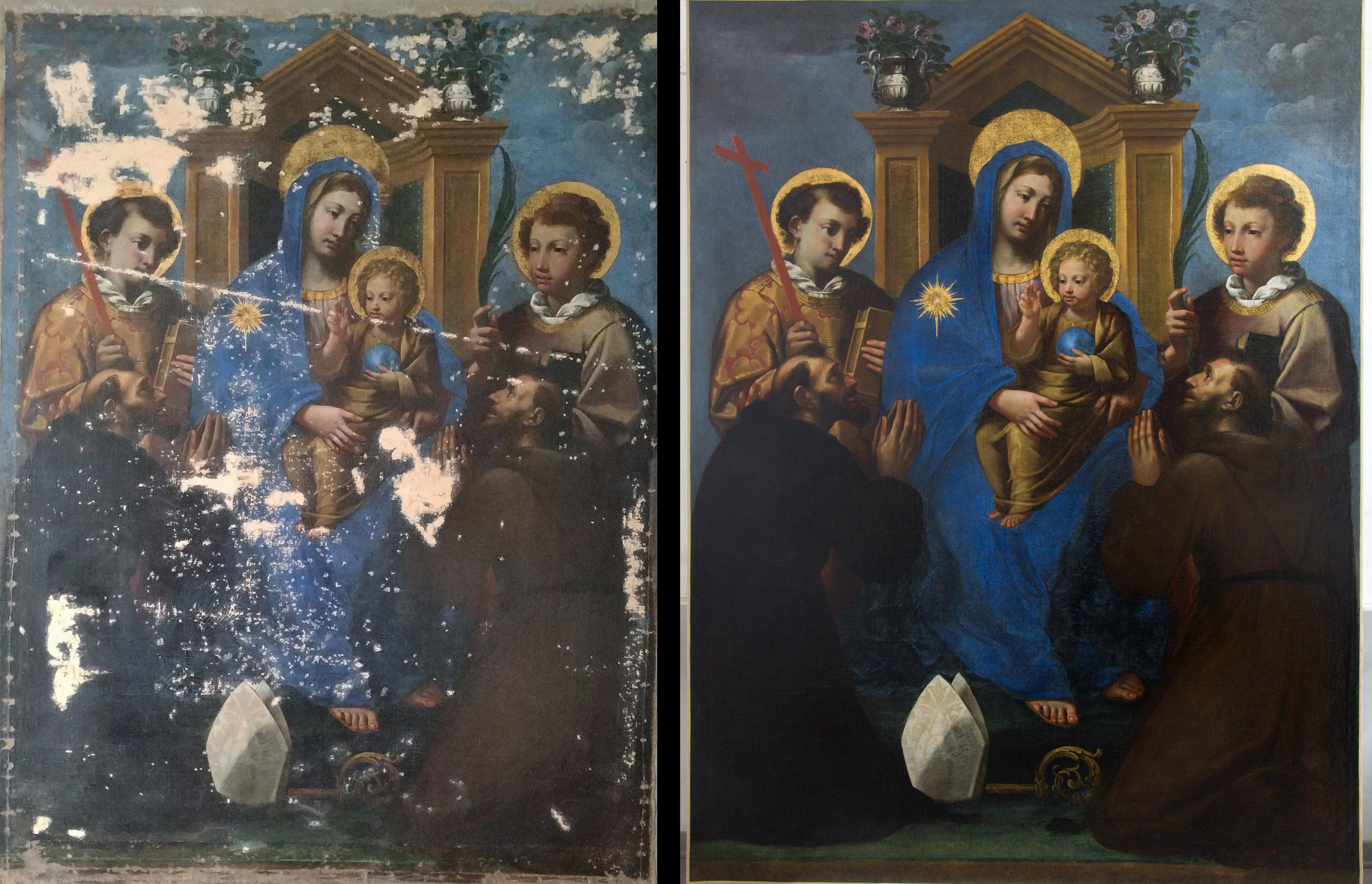 La Madonna col Bambino di Camerino prima e dopo il restauro
 La Madonna col Bambino di Camerino prima e dopo il restauro