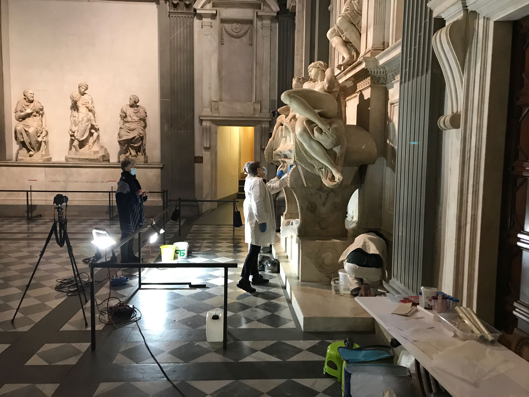 Sito di restauro della Sagrestia Nuova del Museo delle Cappelle Medicee - Foto per gentile concessione di ENEA
