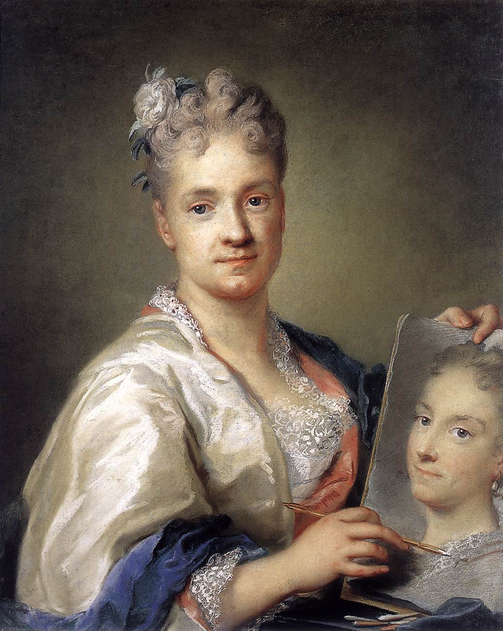 Rosalba Carriera, Autoritratto con il ritratto della sorella (1715; pastello su carta, 71 x 57 cm; Firenze, Uffizi)
